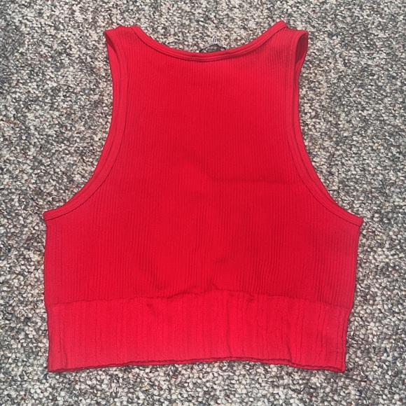 Zara Red Ribbed Tank - Picture 2 of 3
